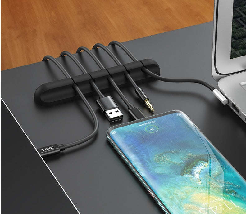 Silicone USB Cable Winder Desktop Cable Organizer (Multipurpose Clips)