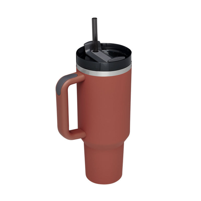 40 Oz Tumbler With Handle Straw Insulated, Stainless Steel, Spill Proof