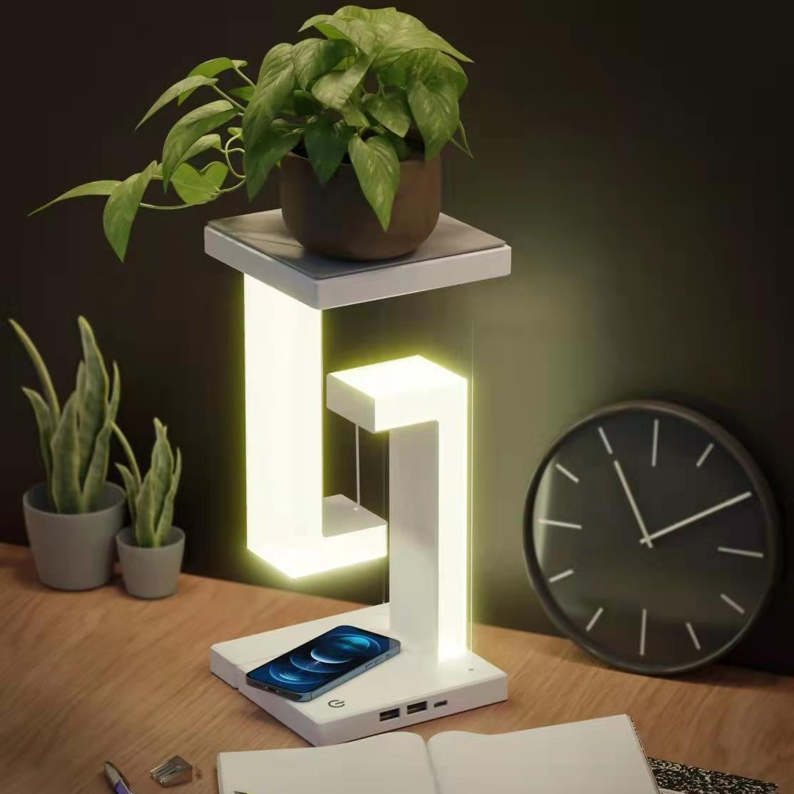 Smartphone floating Wireless Charging Suspension Table Lamp