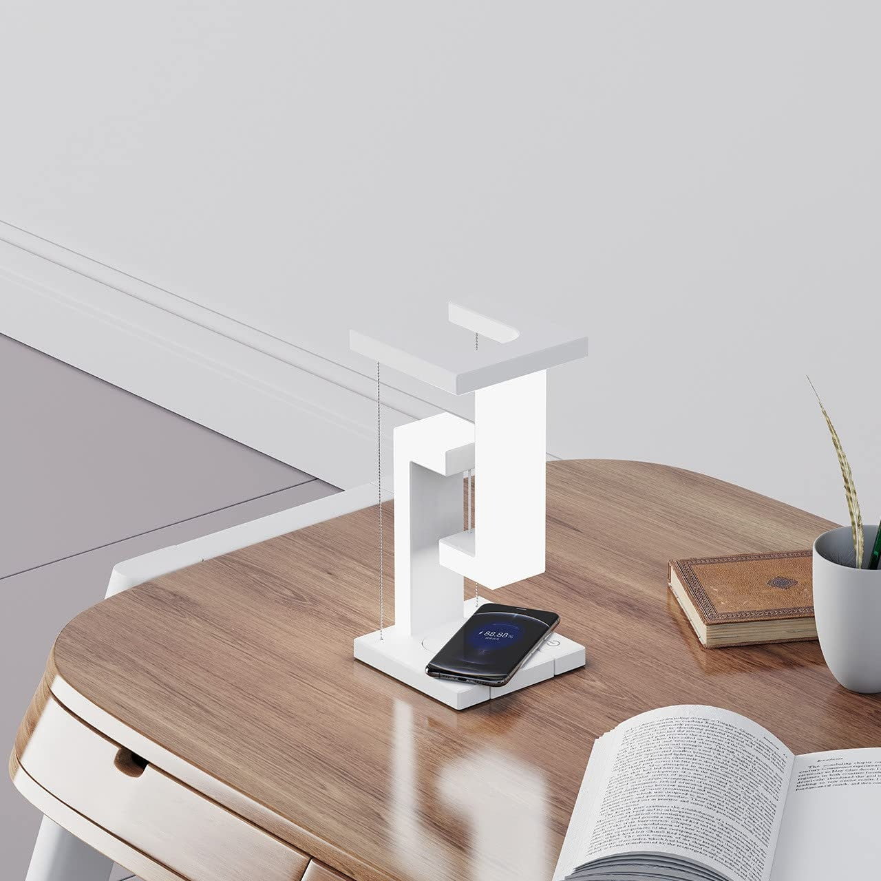 Smartphone floating Wireless Charging Suspension Table Lamp
