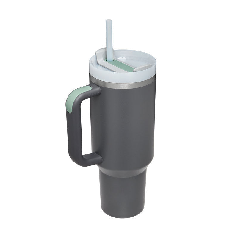 40 Oz Tumbler With Handle Straw Insulated, Stainless Steel, Spill Proof