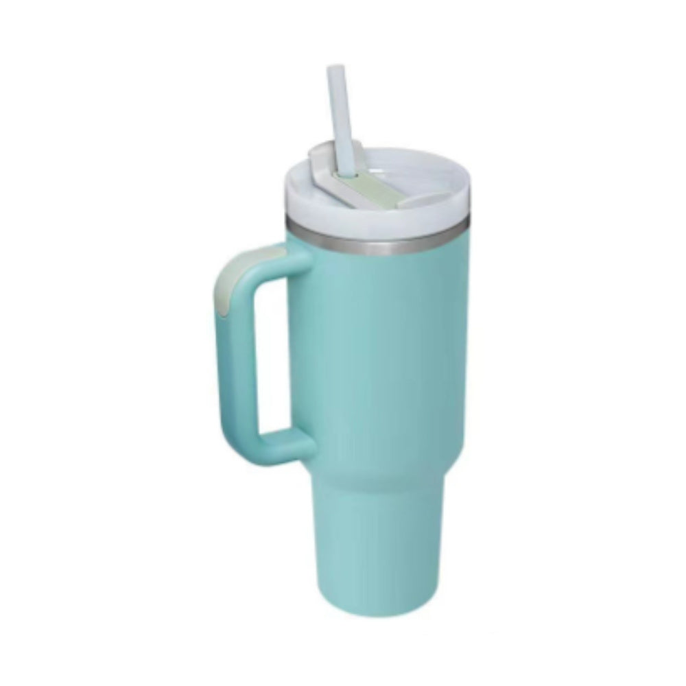 40 Oz Tumbler With Handle Straw Insulated, Stainless Steel, Spill Proof