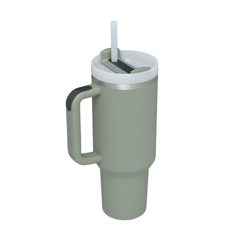 40 Oz Tumbler With Handle Straw Insulated, Stainless Steel, Spill Proof