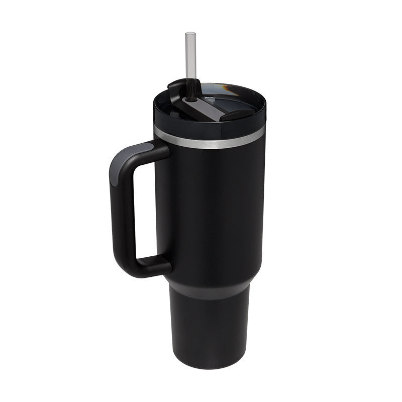 40 Oz Tumbler With Handle Straw Insulated, Stainless Steel, Spill Proof