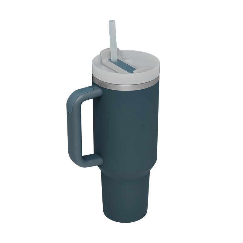 40 Oz Tumbler With Handle Straw Insulated, Stainless Steel, Spill Proof