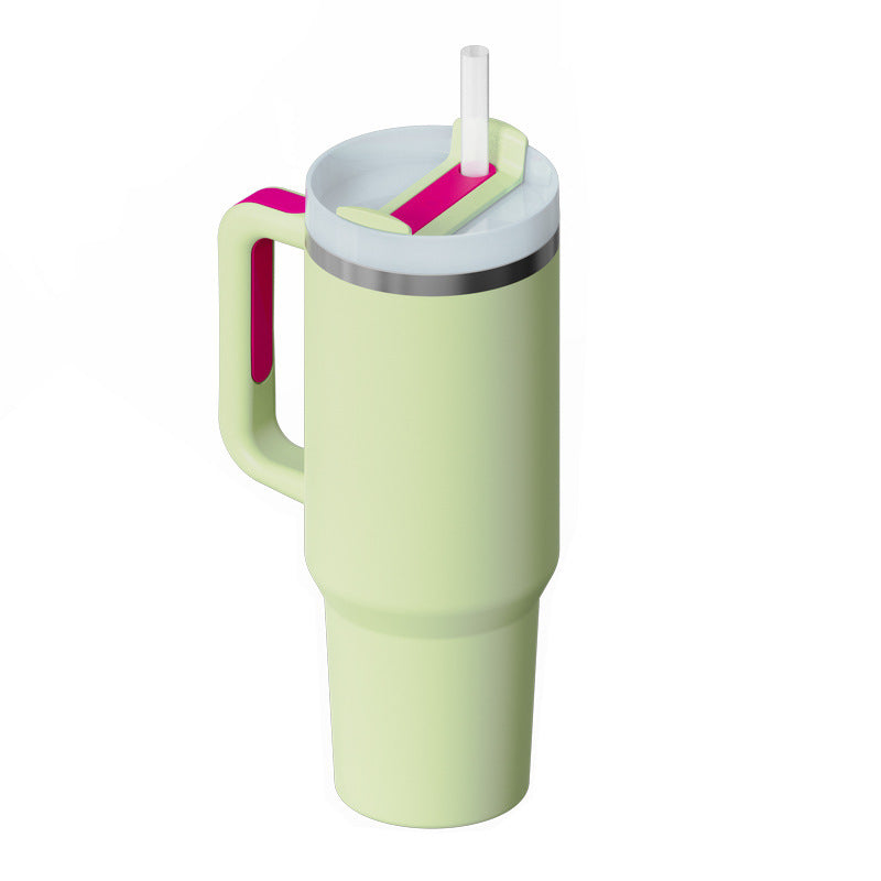 40 Oz Tumbler With Handle Straw Insulated, Stainless Steel, Spill Proof