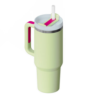 40 Oz Tumbler With Handle Straw Insulated, Stainless Steel, Spill Proof