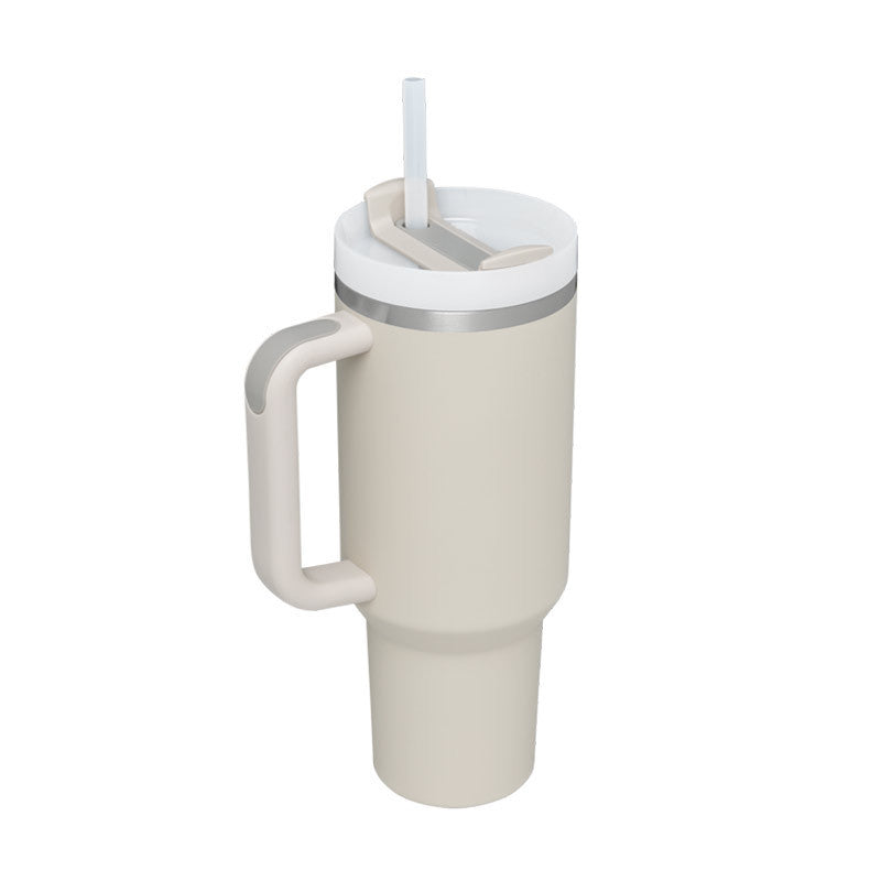 40 Oz Tumbler With Handle Straw Insulated, Stainless Steel, Spill Proof