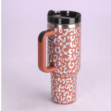 40 Oz Tumbler With Handle Straw Insulated, Stainless Steel, Spill Proof