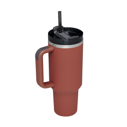 40 Oz Tumbler With Handle Straw Insulated, Stainless Steel, Spill Proof