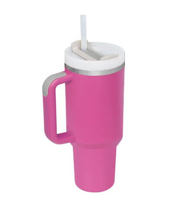 40 Oz Tumbler With Handle Straw Insulated, Stainless Steel, Spill Proof