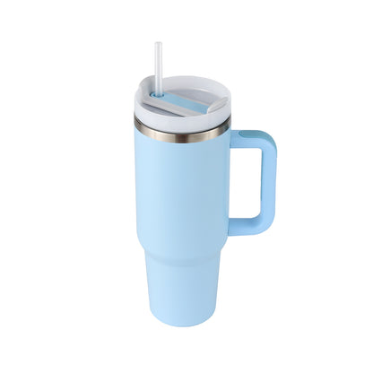 40 Oz Tumbler With Handle Straw Insulated, Stainless Steel, Spill Proof