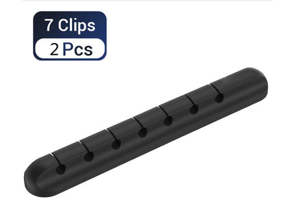 Silicone USB Cable Winder Desktop Cable Organizer (Multipurpose Clips)