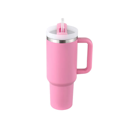 40 Oz Tumbler With Handle Straw Insulated, Stainless Steel, Spill Proof