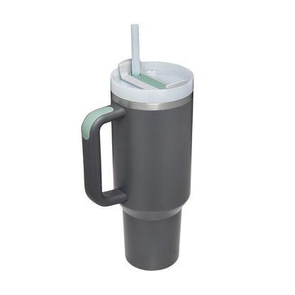 40 Oz Tumbler With Handle Straw Insulated, Stainless Steel, Spill Proof