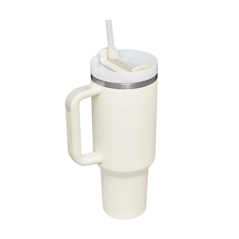 40 Oz Tumbler With Handle Straw Insulated, Stainless Steel, Spill Proof