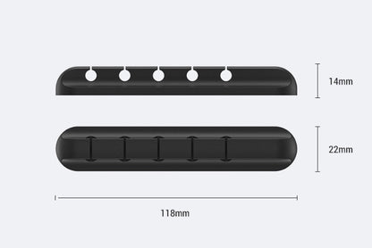 Silicone USB Cable Winder Desktop Cable Organizer (Multipurpose Clips)
