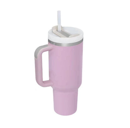 40 Oz Tumbler With Handle Straw Insulated, Stainless Steel, Spill Proof