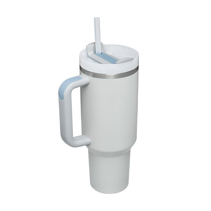 40 Oz Tumbler With Handle Straw Insulated, Stainless Steel, Spill Proof