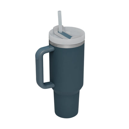 40 Oz Tumbler With Handle Straw Insulated, Stainless Steel, Spill Proof